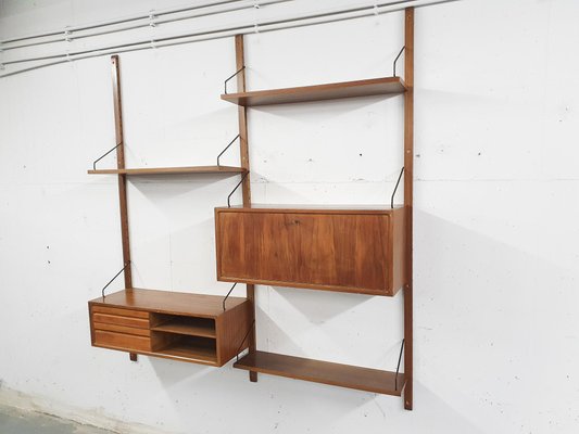 Elm Wall Unit by Poul Cadovius for Royal System, Denmark, 1950s-ZO-844968