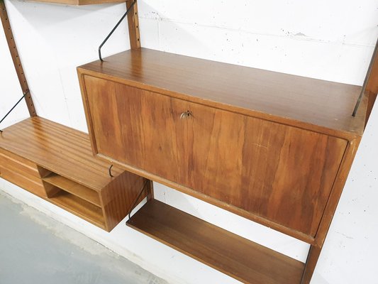 Elm Wall Unit by Poul Cadovius for Royal System, Denmark, 1950s-ZO-844968