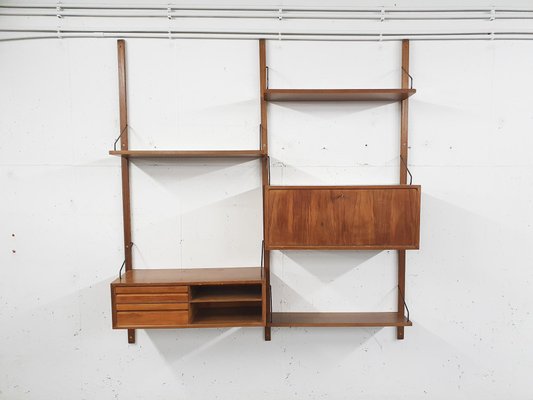 Elm Wall Unit by Poul Cadovius for Royal System, Denmark, 1950s-ZO-844968