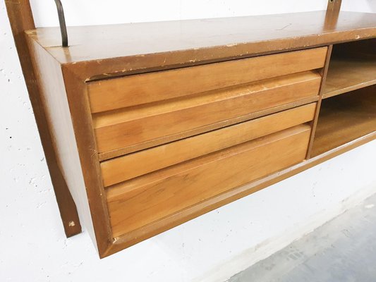 Elm Wall Unit by Poul Cadovius for Royal System, Denmark, 1950s-ZO-844968