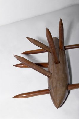 Elvio Becheroni, Defending Yourself from Destruction (Amazonia Series), 1992, Walnut Sculpture-RCE-1787500