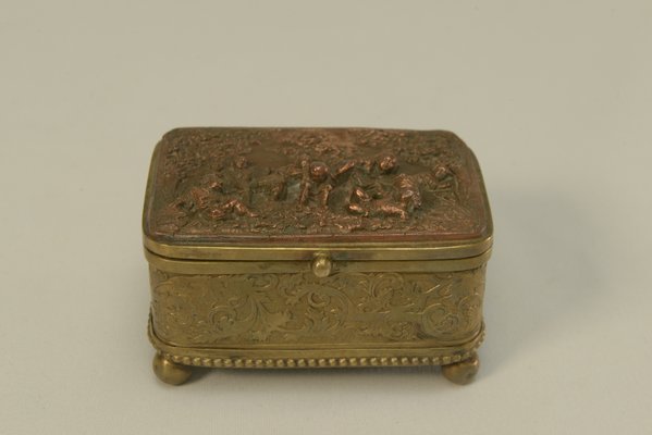 Embossed Gold Copper Box, Mid-19th Century-NEN-2031511