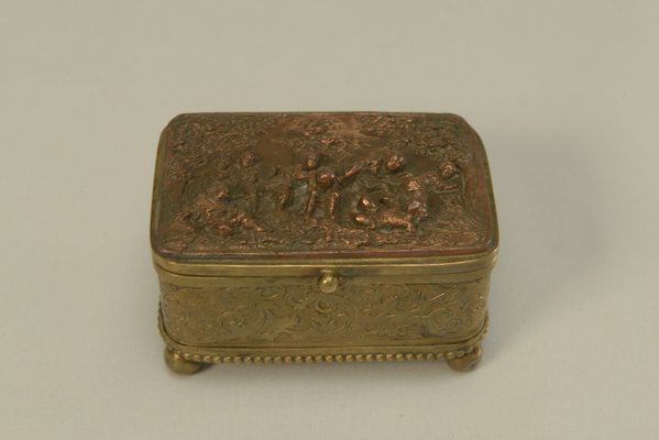 Embossed Gold Copper Box, Mid-19th Century-NEN-2031511