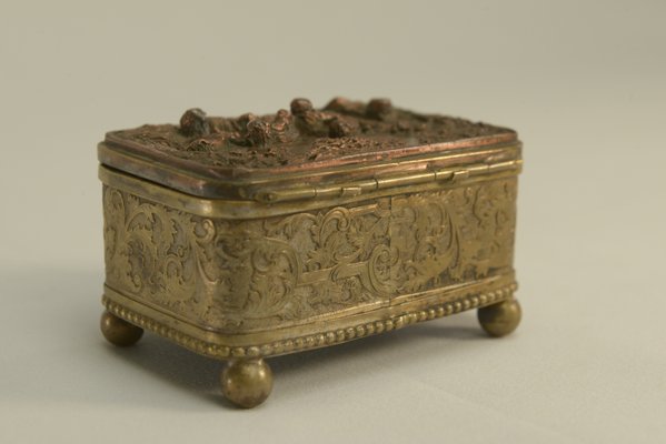 Embossed Gold Copper Box, Mid-19th Century-NEN-2031511