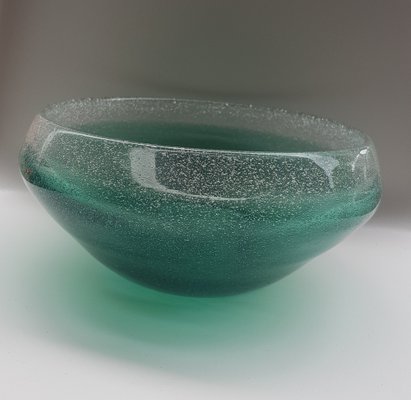 Emerald-Colored Glass Bowl with Bubble Inclusions-QDP-1264691