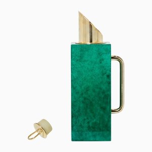 Emerald Green Goatskin & Brass Thermos Carafe by Aldo Tura, 1960-YJA-1393910