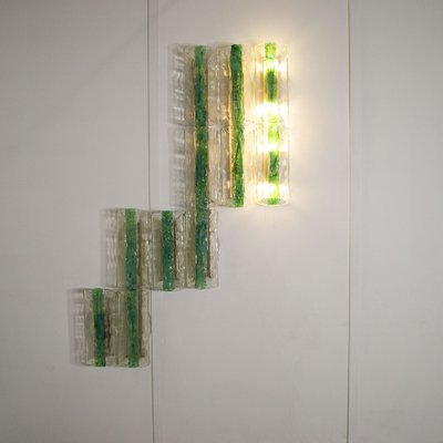 Emerald Green Wall Lights by Carlo Nason for Mazzega, 1960s, Set of 13-JQO-1793630