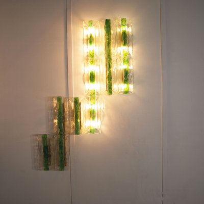 Emerald Green Wall Lights by Carlo Nason for Mazzega, 1960s, Set of 13-JQO-1793630