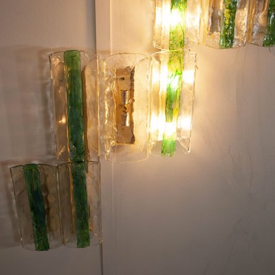 Emerald Green Wall Lights by Carlo Nason for Mazzega, 1960s, Set of 13-JQO-1793630