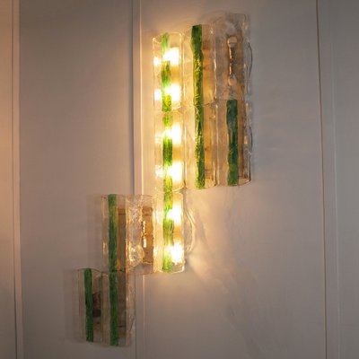 Emerald Green Wall Lights by Carlo Nason for Mazzega, 1960s, Set of 13-JQO-1793630