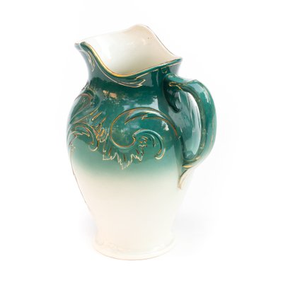 Emerald Green & White Jug with Rocaille Ornament-FSD-1430933