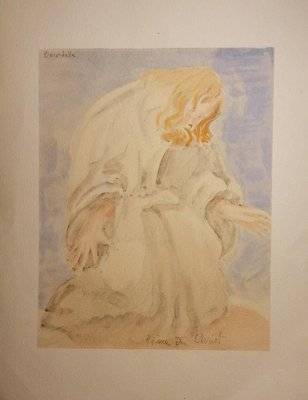 Emile Antoine Bourdelle, Prayer of Christ, Early 20th-Century, Watercolor-ZCI-829373