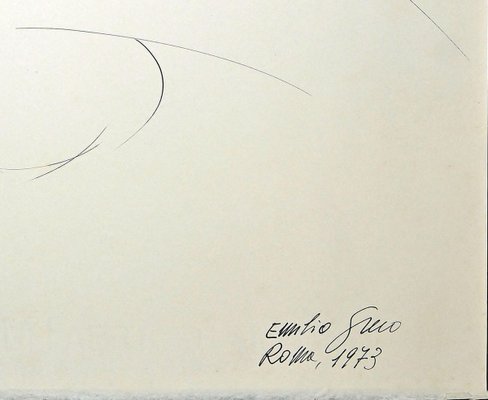 Emilio Greco, Nude of Woman, Original China Ink Drawing, 1973-ZCI-884266