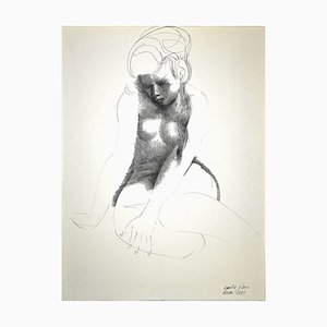 Emilio Greco, Nude of Woman, Original China Ink Drawing, 1973-ZCI-884266