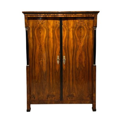 Empire Armoire in Walnut Veneer & Brass, Vienna, 1815-NNB-1786644