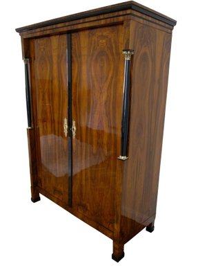 Empire Armoire in Walnut Veneer & Brass, Vienna, 1815-NNB-1786644