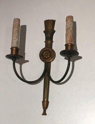 Empire Bronze Candleholders, Set of 2-BA-1365811