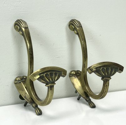 Empire Bronze Coat Hooks, 1850s, Set of 5-WZZ-1373012