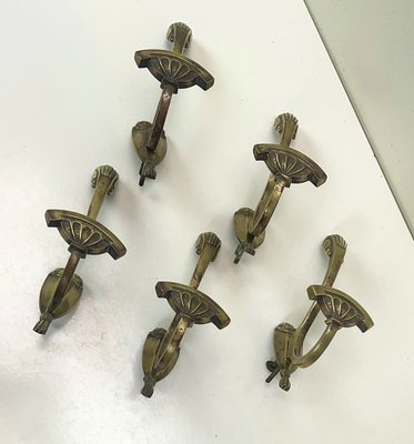 Empire Bronze Coat Hooks, 1850s, Set of 5-WZZ-1373012