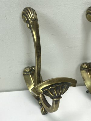 Empire Bronze Coat Hooks, 1850s, Set of 5-WZZ-1373012