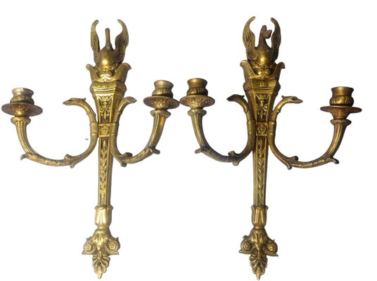 Empire Candleholders, 1890s, Set of 2-ZVO-1737452