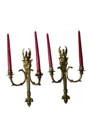 Empire Candleholders, 1890s, Set of 2-ZVO-1737452