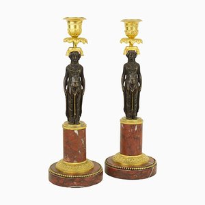 Empire Candleholders with Vestal Figures in the Style of Claude Galle, France, Early 1800s, Set of 2-KMT-1073558