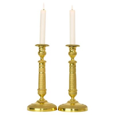 Empire Candlesticks in Gilded Bronze, Paris, 1810s, Set of 2-KMT-936670