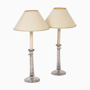 Empire Candlesticks in Silvered Bronze, Set of 2-CEJ-829214