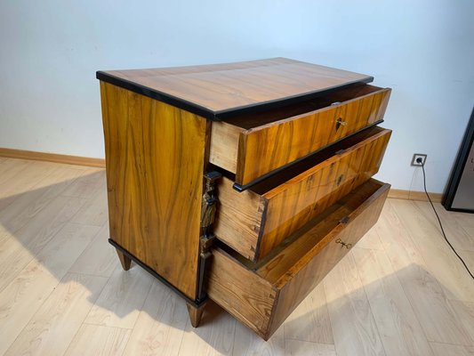 Empire Commode in Walnut Veneer with Caryatids, Austria, 1810s-NNB-1271316