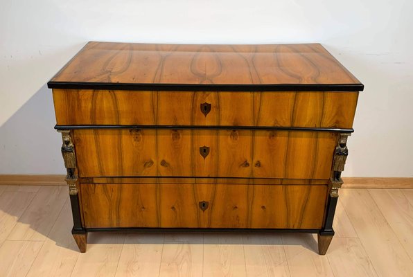 Empire Commode in Walnut Veneer with Caryatids, Austria, 1810s-NNB-1271316