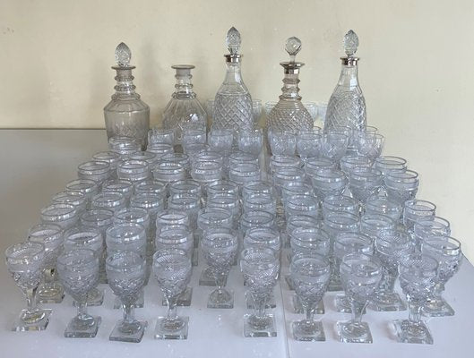 Empire Cut Crystal & Glass Set from Sainte Anne Crystal Factory, Belgium, 19th Century, Set of 175-HWV-1704519