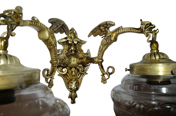 Empire Dragons Wall Lamp, 1930s-ZVO-1437994