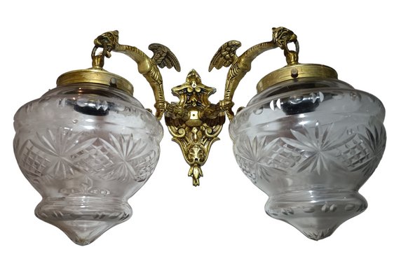 Empire Dragons Wall Lamp, 1930s-ZVO-1437994