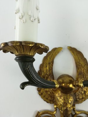 Empire Fire Gilded Candlestick Wall Light, 1900s-KDB-1287050