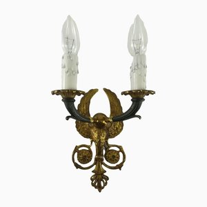 Empire Fire Gilded Candlestick Wall Light, 1900s-KDB-1287050