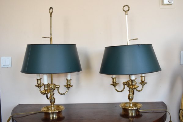 Empire French Brass Bouillotte Lamps, Set of 2-AVH-2017566