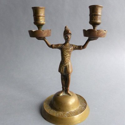 Empire French Bronze Candleholders, 1800s, Set of 2-WK-739836