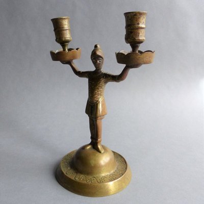 Empire French Bronze Candleholders, 1800s, Set of 2-WK-739836