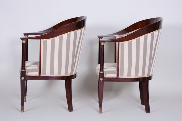 Empire Living Room Set in Mahogany, France, 1930s, Set of 3-WHY-1768702