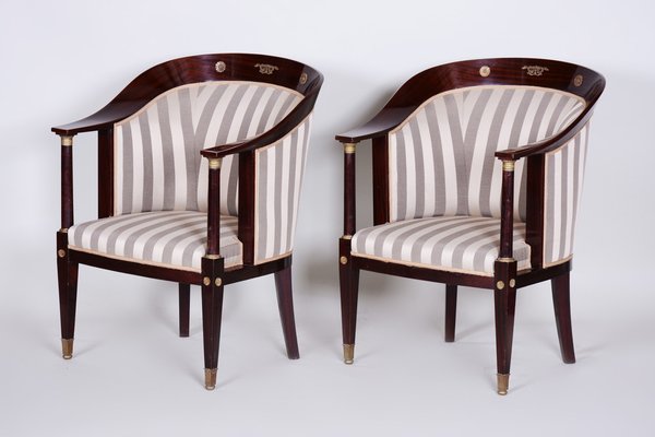 Empire Living Room Set in Mahogany, France, 1930s, Set of 3-WHY-1768702