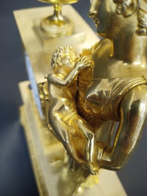 Empire Pendule Breastfeeding Mother with Child, France, 1810s-NWA-1730073