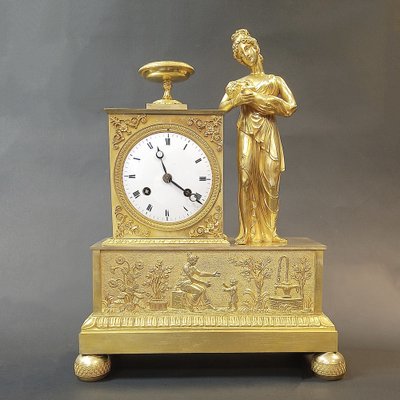 Empire Pendule Breastfeeding Mother with Child, France, 1810s-NWA-1730073