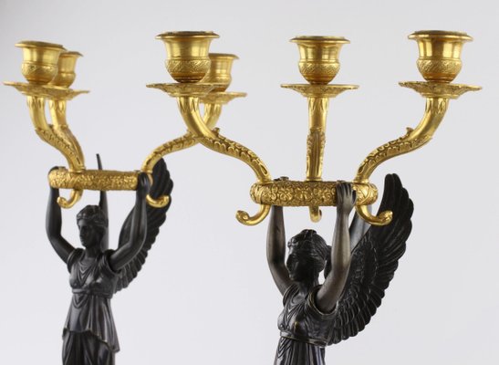 Empire Style Bronze Candlesticks, Set of 2-WMV-1127729