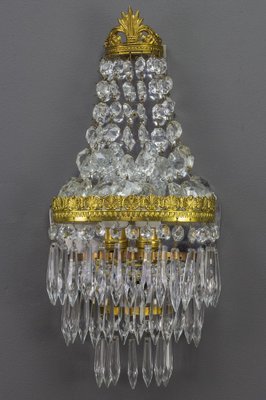 Empire Style Crystal and Brass Wall Lamp-KEG-989873