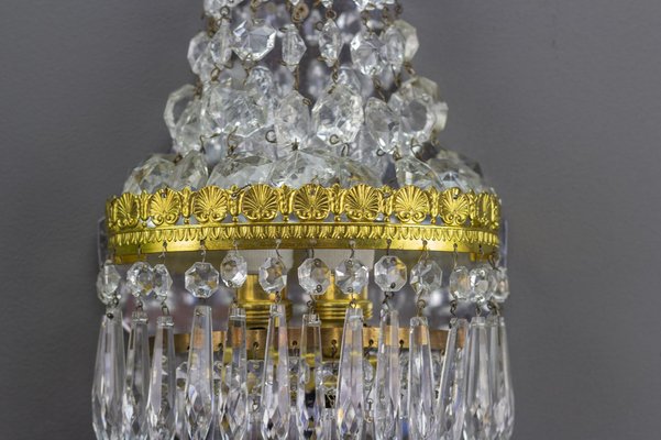 Empire Style Crystal and Brass Wall Lamp-KEG-989873