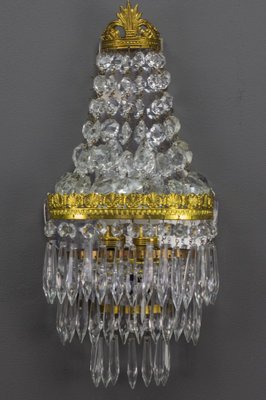 Empire Style Crystal and Brass Wall Lamp-KEG-989873