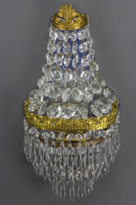 Empire Style Crystal and Brass Wall Lamp-KEG-989873