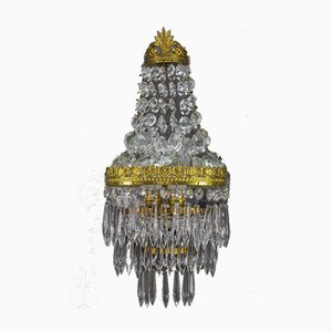 Empire Style Crystal and Brass Wall Lamp-KEG-989873