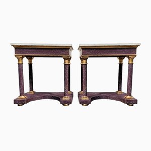 Empire Style Imitation Porphyry Consoles, Set of 2-SYQ-1058473